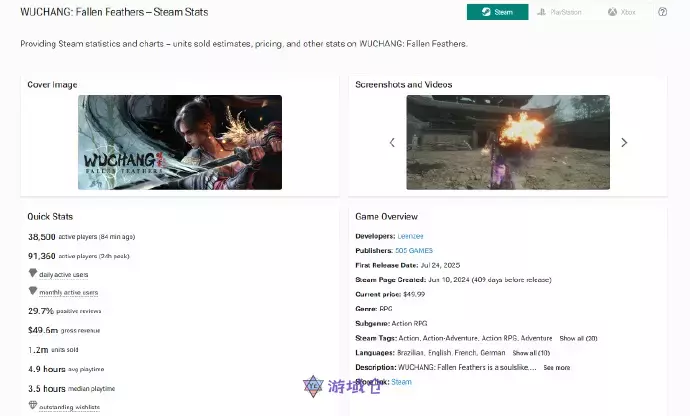 《明末：渊虚之羽》收入或超3.5亿元